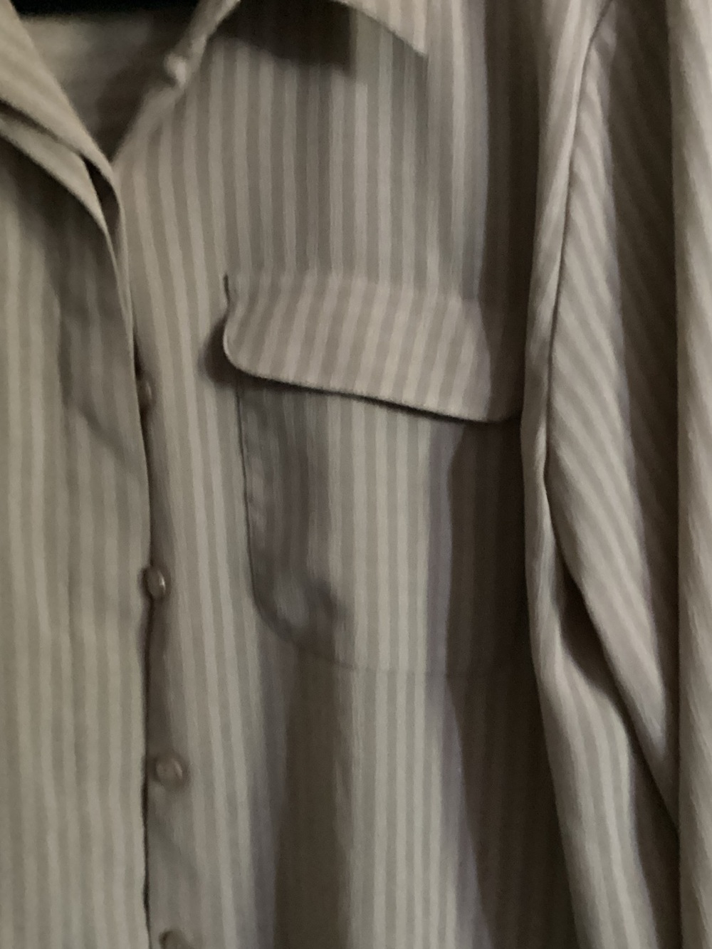 Beige Striped Button-Up Shirt - Picture 3 of 6